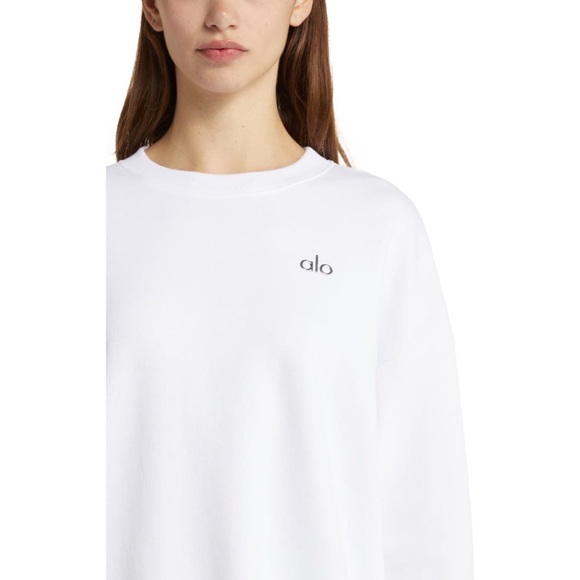 Alo Yoga Accolade Crew Neck Pullover White S - Picture 4 of 15